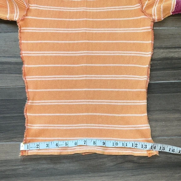Free People Tuck It Baby Ringer Tee Terracotta/Raspberry Combo Extra Small - Picture 8 of 16
